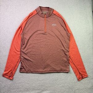 Stio 1/4 Zip Mens 2XL Orange Long Sleeve Activewear Performance Base Stretch